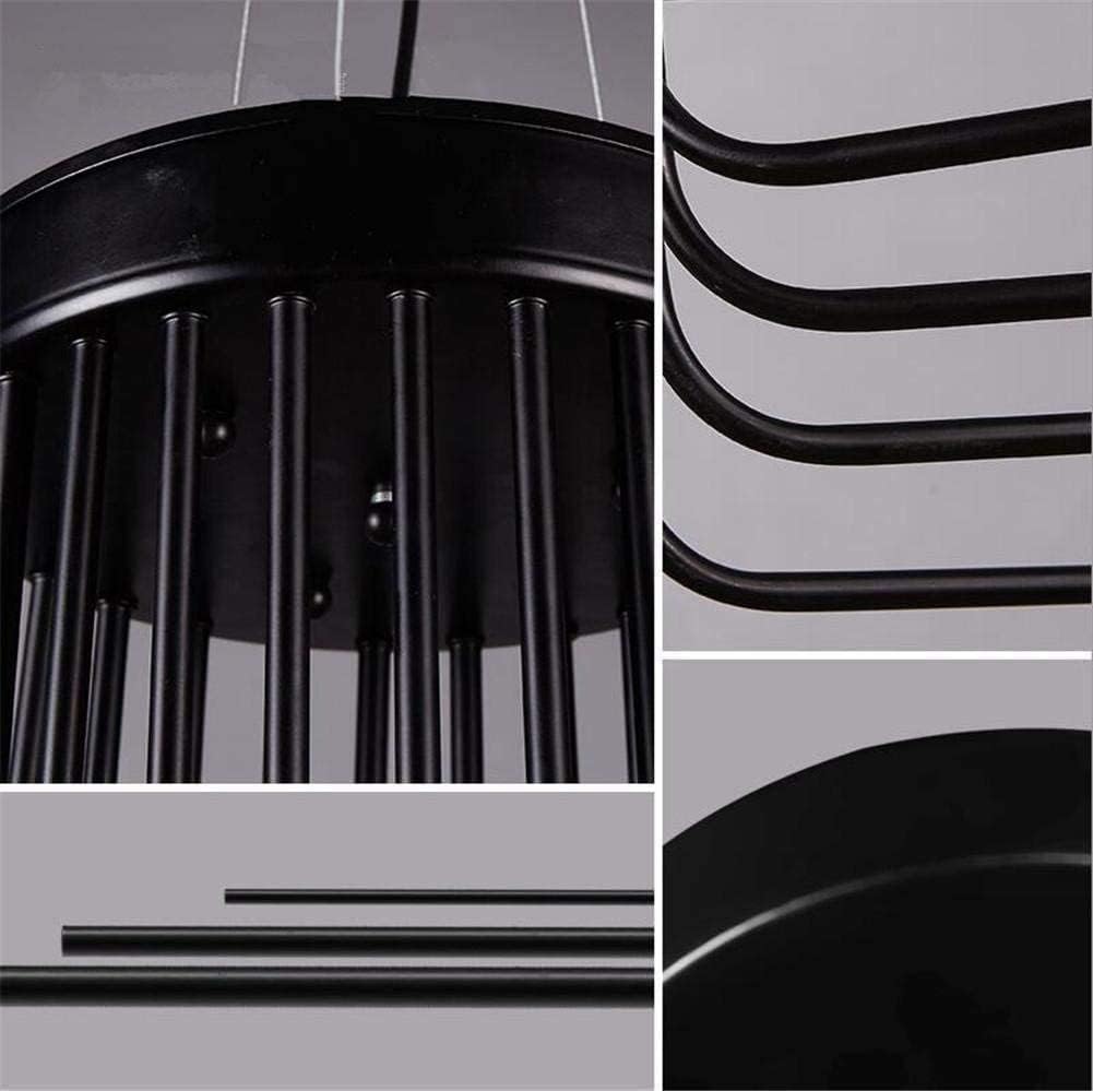 Retro Simple Pendant Chandelier Loft 26 Heads Spiral Staircase Black Wrought Iron Large Ceiling Lighting E27 Fixture for Bar Cafe Living Room Bedroom Hallway