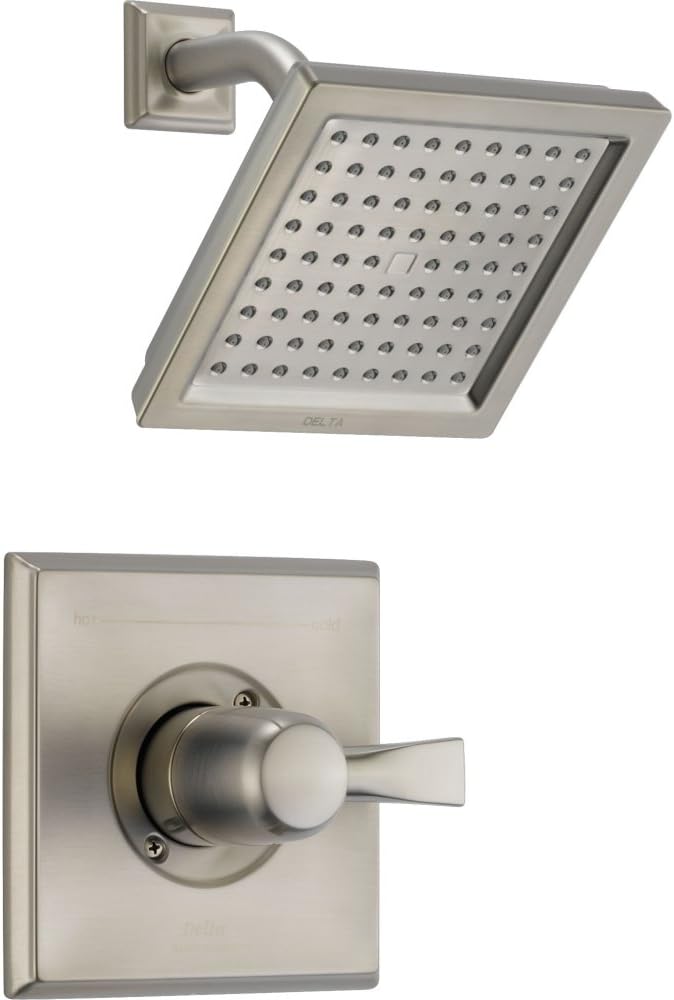 Delta Faucet Dryden 14 Series Single-Function Shower Trim Kit with Single-Spray Touch-Clean Shower Head, Stainless T14251-SS (Valve Not Included)