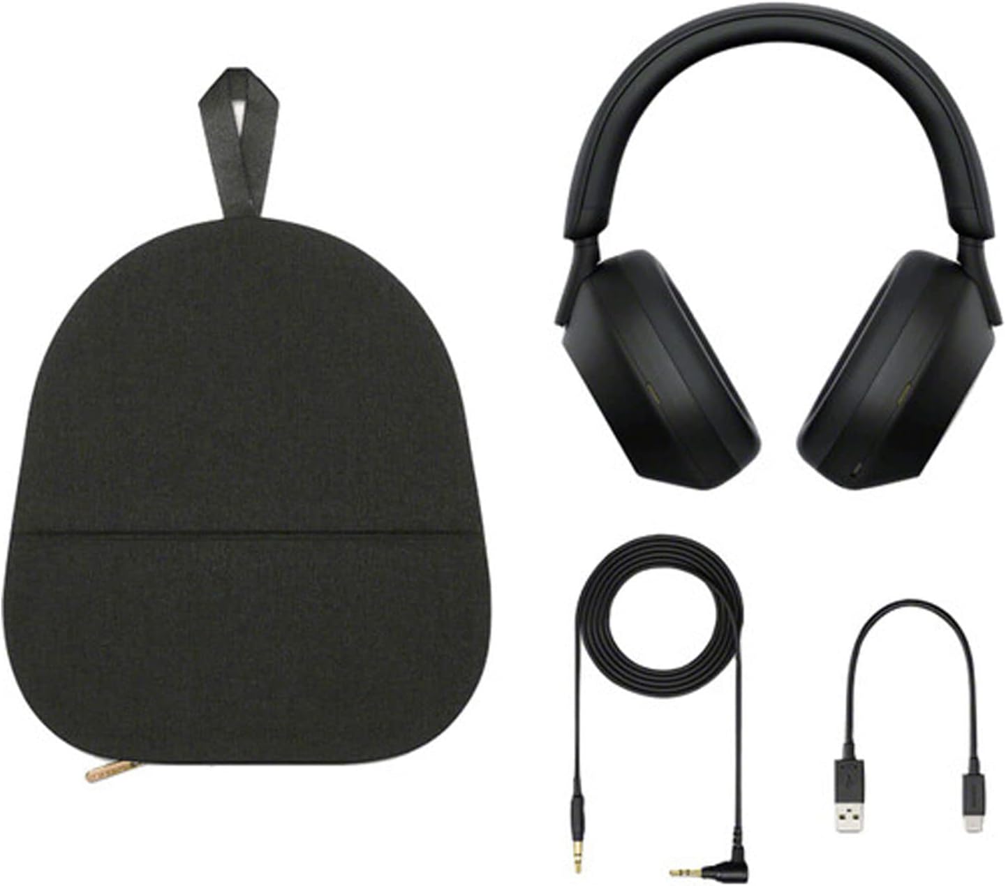 Sony WH-1000XM5 Noise-Canceling Wireless Over-Ear Headphones (Black), 30 Hours Playback Time, Hands-Free Calling, Alexa Voice Control - Kit with Charging Cube and Portable Charger
