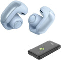 Bose Ultra Open Earbuds with Immersive Audio, Open Ear Wireless Clip on Earbuds for Comfort, OpenAudio for Awareness, Up to 48 Hours of Battery Life, Green Extreme Portable Charger (Moonstone Blue)