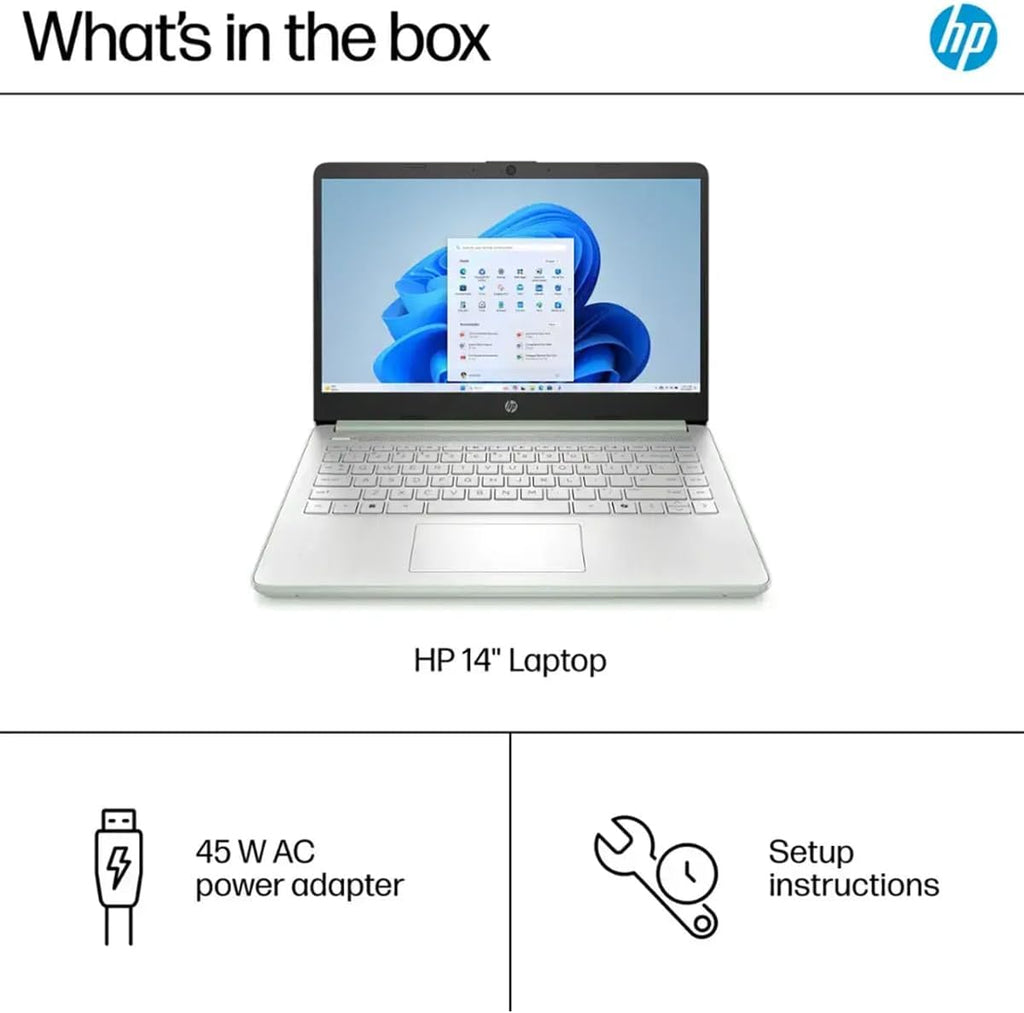 HP 14'' Business Laptop Computer - Windows 11 Pro & Microsoft Office Lifetime License, Intel Processor N150, 14 inch HD Laptop, AI-Powered, 12 Hr Batter (8GB RAM | 128GB UFS | 256GB Extend Micro SD)