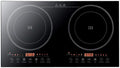 Black Crystal Panel Induction Cooker 110V Black Electric Hot Plate Stove Countertop Double Burner Dual Countertop Electric Cooktop 1200W with 8 Gear Firepower Induction Stove Cooker For Griddle, Pan
