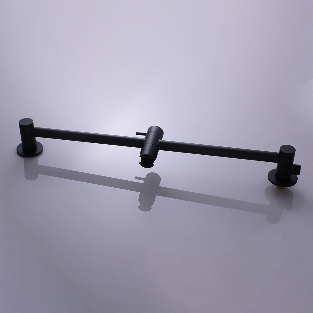 Shower Faucet Set Matte Black Shower System Temperature Display Diverter Shower Valve and 2 in 1 Handheld with Slide Bar, 12 Inch Ceiling Shower Head with 8 Inch Wall Mount Shower Head