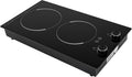 Induction Cooker 2-Head 2100W Touch-Control 9 Power Gears Electric Cooktop Adjustable Temperature & Timer Setting Countertop & Built-In Ceramic Cooker For Kitchens