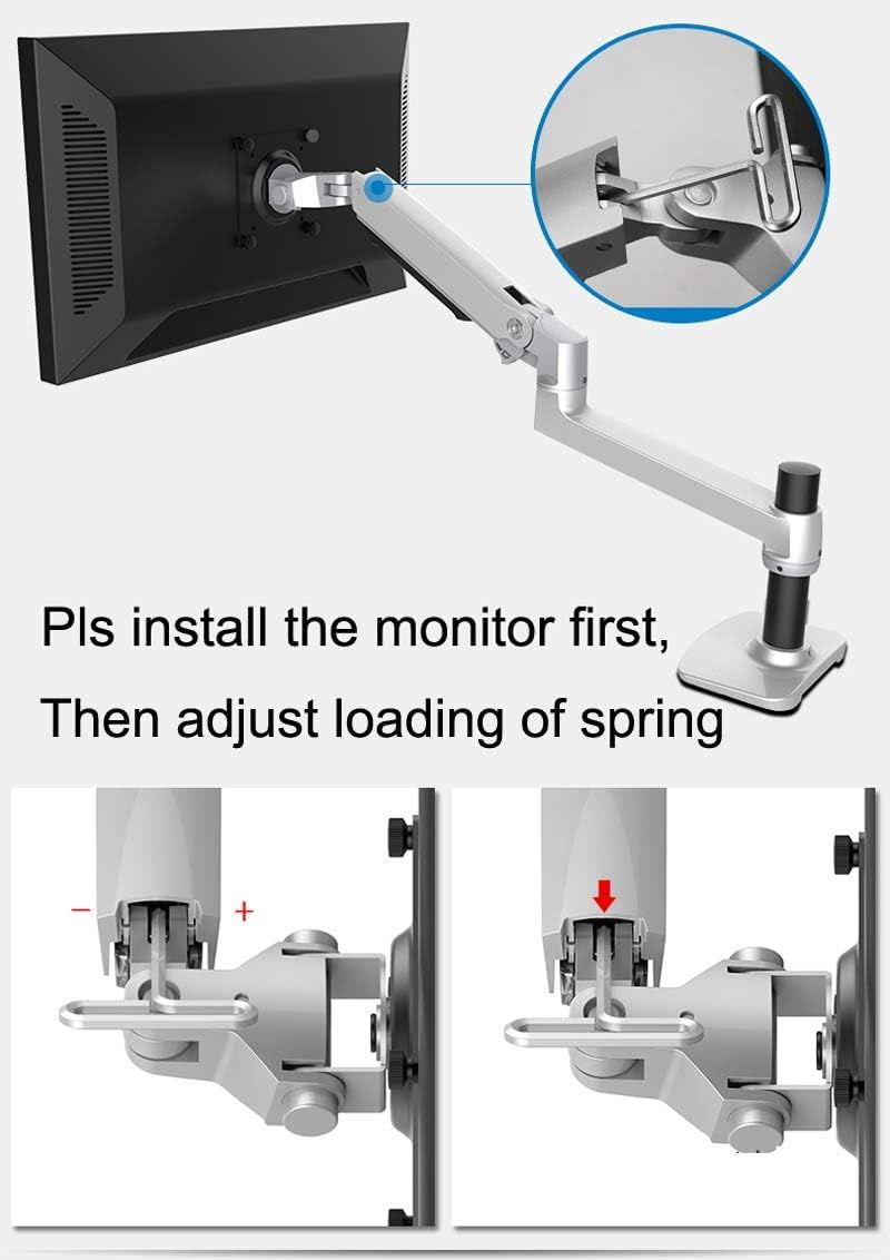 XSJ8013WT Wall Mount Laptop Holder Ultra Long Arm Aluminum Mechanical Spring Full Motion Laptop Mount Arm Monitor Holder Lapdesk (Black)