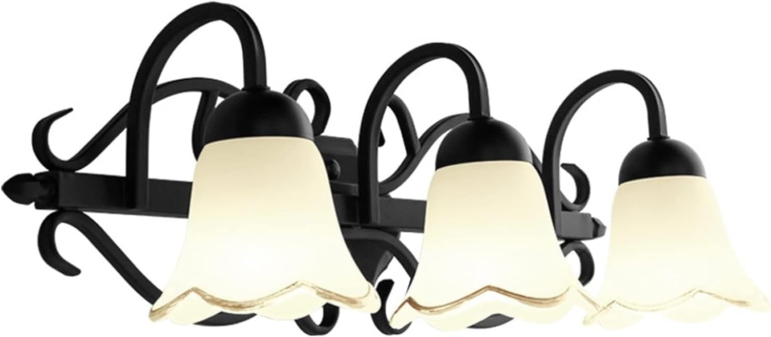 European Wall Light Mirror Light Compatible with Bathroom - American Black Finishing Fixture Wall Lamp, Wrought Iron Wall Light ﻿,LED Chandelier Ceiling