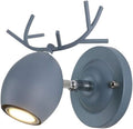 Wall Light Wrought Iron Wall Lamp Nordic Creative Antlers Light Bedroom Sconce for Living Room Bedside Dining Fixtures Decor(Blue)