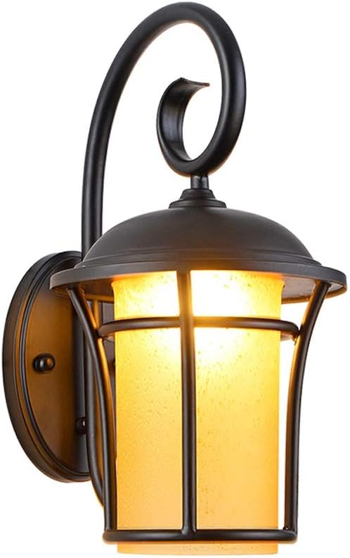 Wall lamp, Traditional Black Wall Sconce Lighting Fixture Waterproof Outdoor IP54 Wrought Iron Wall Lamp Light Retro V-intage Residential Villa Terrace Fence Patio Porch Safety Light E27