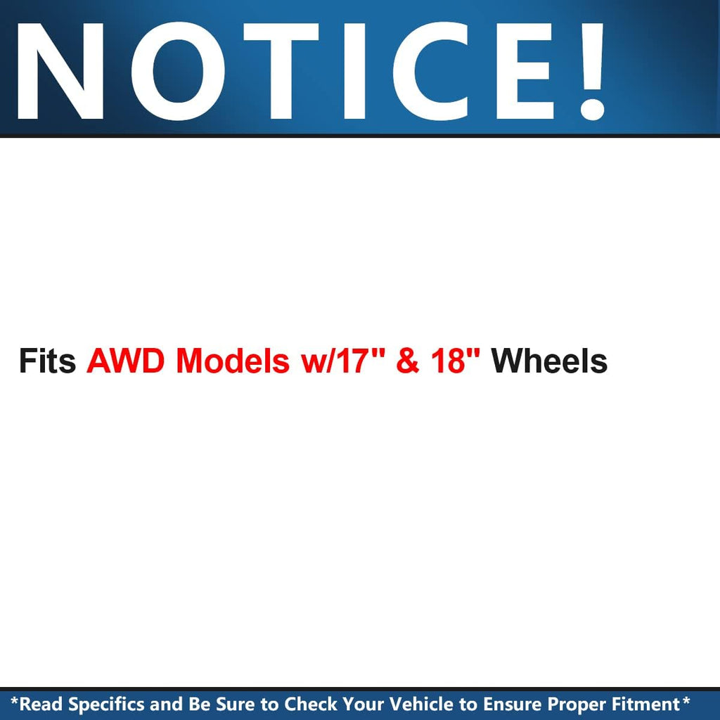 Detroit Axle - Brake Kit for AWD 07-10 Ford Edge Lincoln MKX Drilled Slotted Disc Brake Rotors Ceramic Brakes Pads 2007 2008 2009 2010 Replacement 12.60' inch Front Rotors