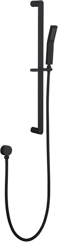 Shower Slide Bar Handheld Shower Head with Hose, Bathroom Showerhead with Handle Spray, High Pressure Shower Slide Bar Height Adjustable with 59.06 Inch Stainless Steel Hose Matte Black