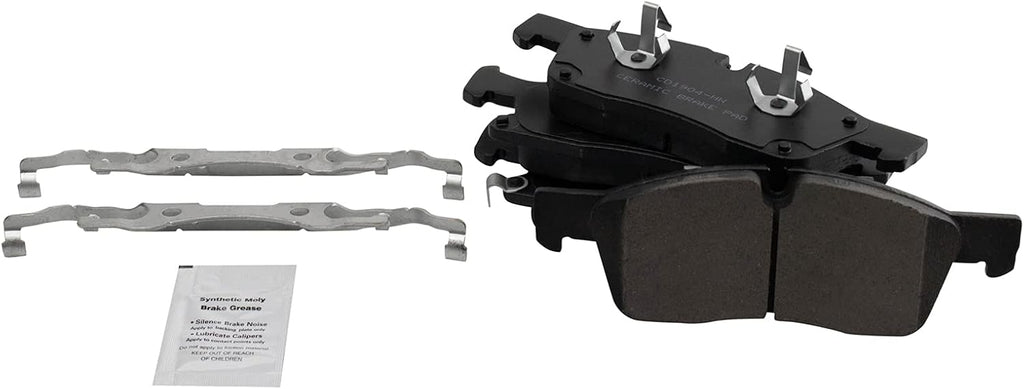 TRQ Front and Rear Performance Brake Pad & Rotor Kit, with Chemical Kit Ceramic Vented Premium G-Coated Compatible with 2012-2020 Dodge Durango Jeep Grand Cherokee
