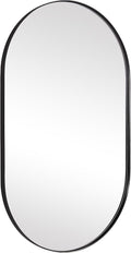 ANDY STAR Black Oval Mirror, 20x33'' Oval Mirrors for Bathroom, Pill Shaped Mirror, Black Mirror Vanity, Modern Black Mirror for Bathroom Stainless Steel Metal Framed Wall-Mounted Mirrors