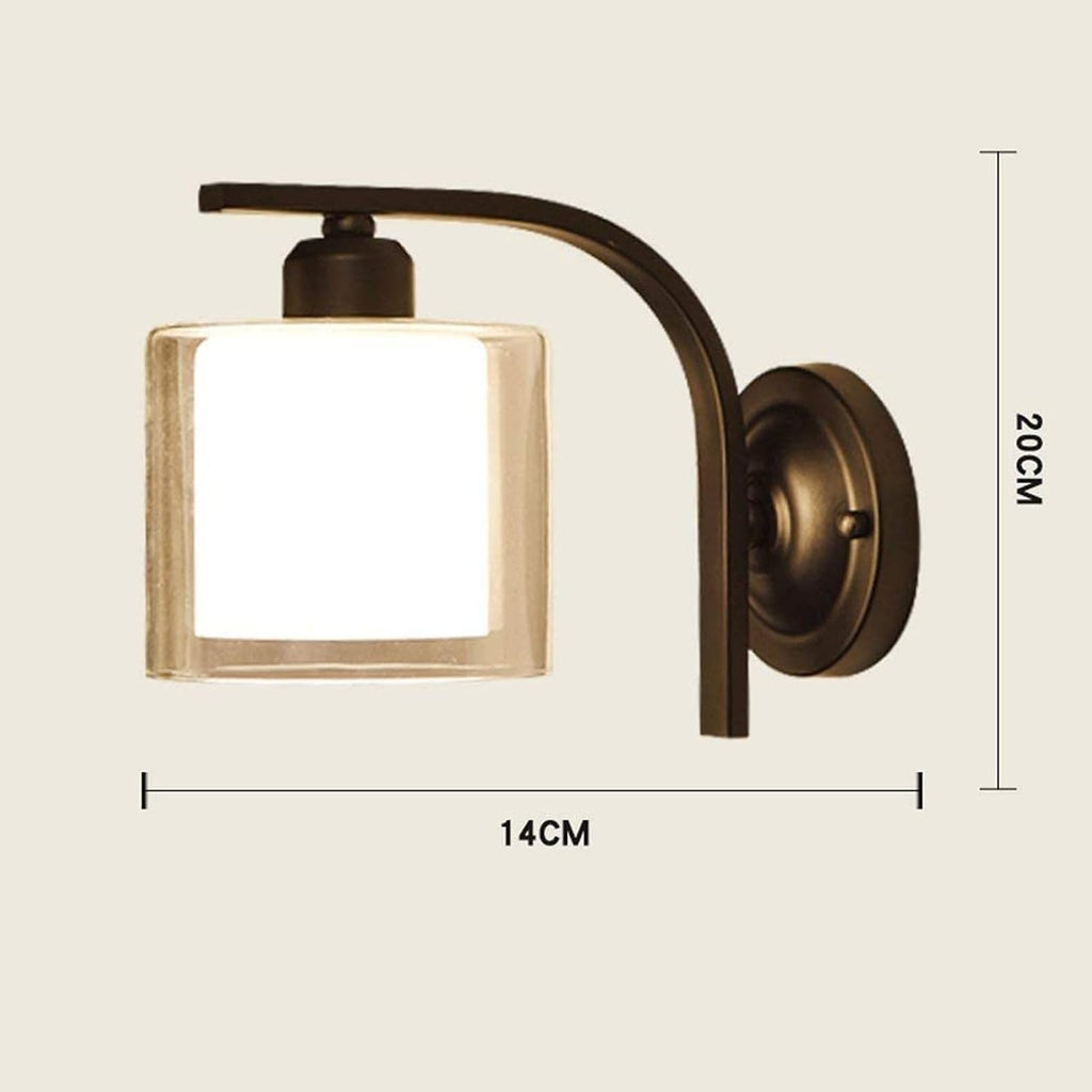 Tai Lu Wall lamp, European Simple Wall Light, Black Wrought Iron Small Wall Lamp, Hotel Balcony Wall Luminaire, for Corridor Bedroom Kitchen Café Bathroom Wall Lantern, Tal-159971