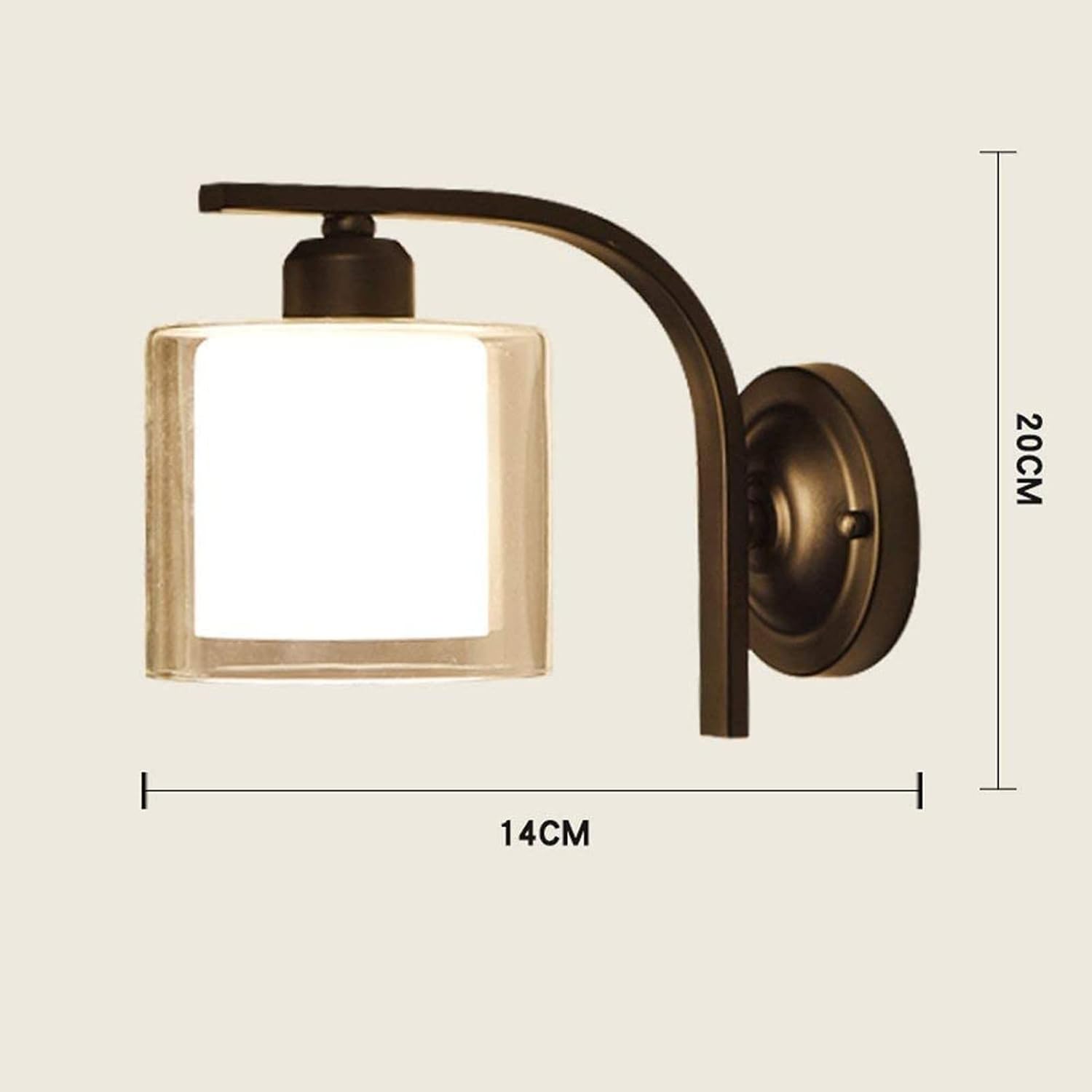 YONG - FR Wall Lamps, European Simple Wall Light, Black Wrought Iron Small Wall Lamp, Hotel Balcony Wall Luminaire, for Corridor Bedroom Kitchen Café Bathroom Wall Lantern