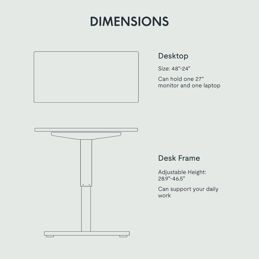 FLEXISPOT EN2 48''x24'' Standing Desk with Monitor Mount Bundle, One-Piece Desktop, Fully Adjustable Single Monitor Arm with Cable Management, Bundle for Home Office, Gaming & Study, White