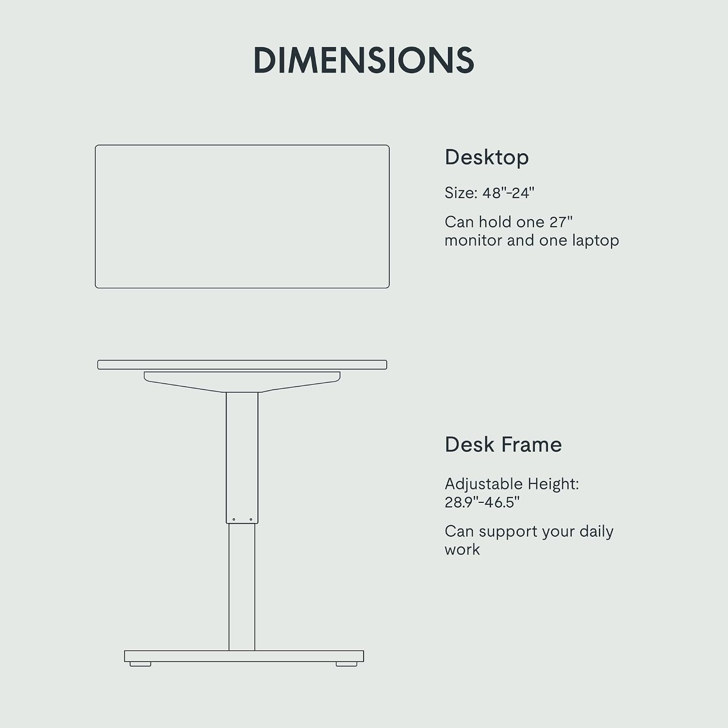FLEXISPOT EN2 48''x24'' Standing Desk with Monitor Mount Bundle, One-Piece Desktop, Fully Adjustable Single Monitor Arm with Cable Management, Bundle for Home Office, Gaming & Study, White