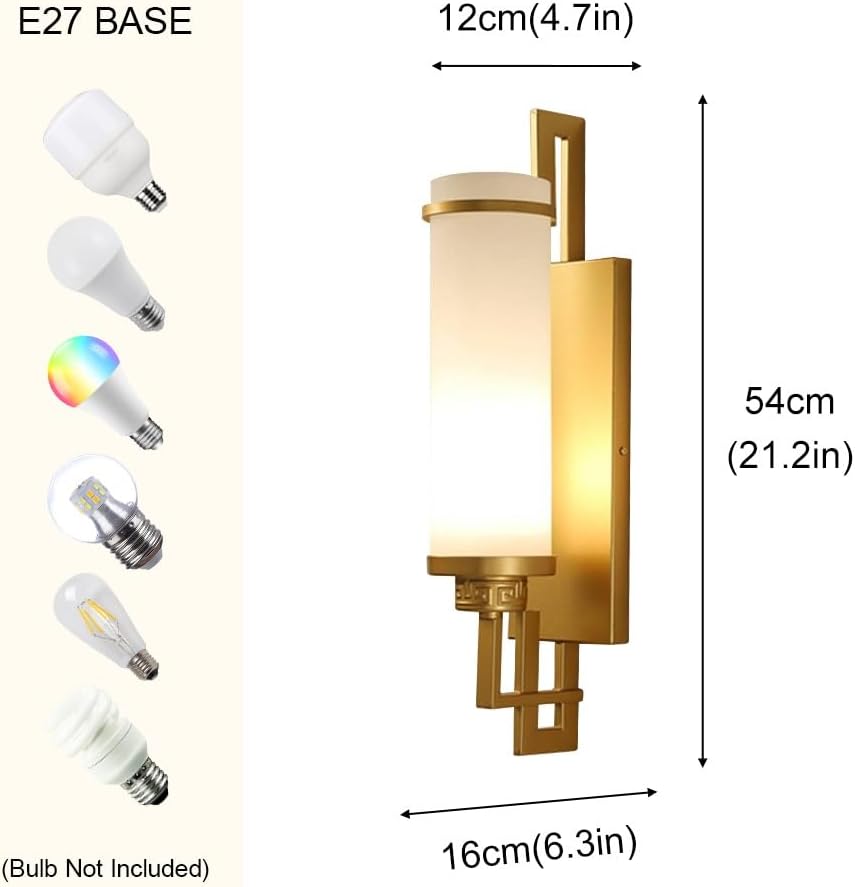 Antique Wrought Iron Wall Light with Cylinder Glass Shade | E27 Decorative Sconce for Mirror, Bedroom, Bathroom & Entryway – Hardwired Lighting Fixture T-155(d)