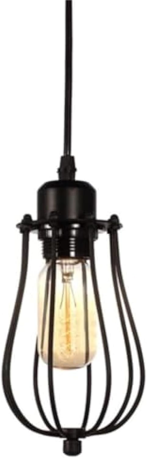 Industrial Pendant Lamp Black Wrought Iron E26 Hardwired Ceiling Light Fixture