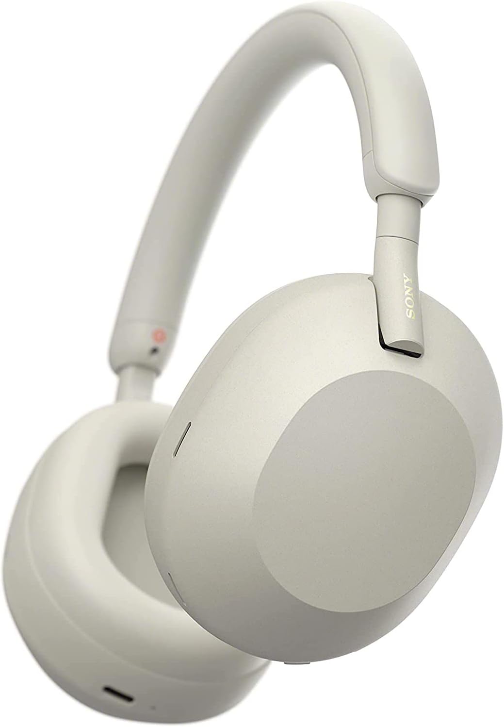 Sony WH-1000XM5 Wireless Industry Leading Noise Canceling Headphones, Silver Bundle with Deco Gear Wood Headphone Display Stand and Protective Travel Carry Case