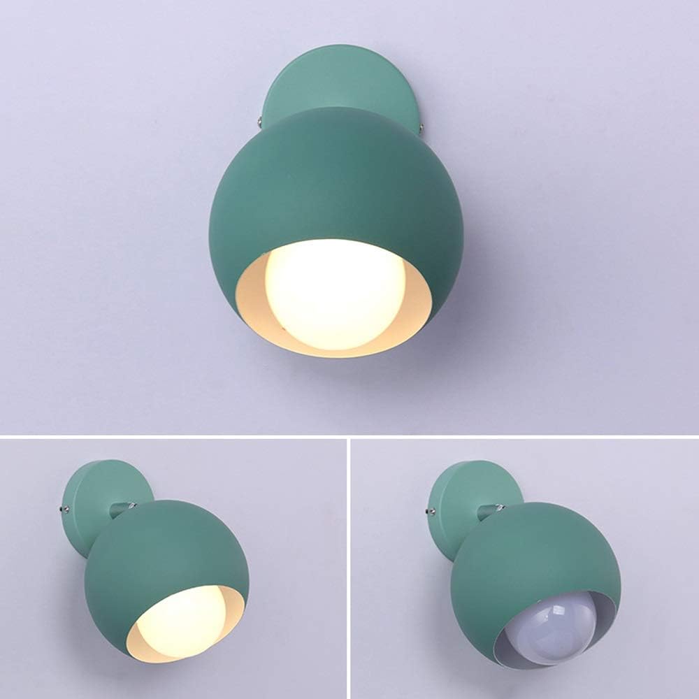 Wall lamp, Clothing Store Coffee Shop 180 Degree Adjustment Wrought Iron Wall Light Fixtures Bedroom Study Girl Room Wall Sconces E27 Screw Aisle Corridor Decorative Lighting Wall Lamp(Green)