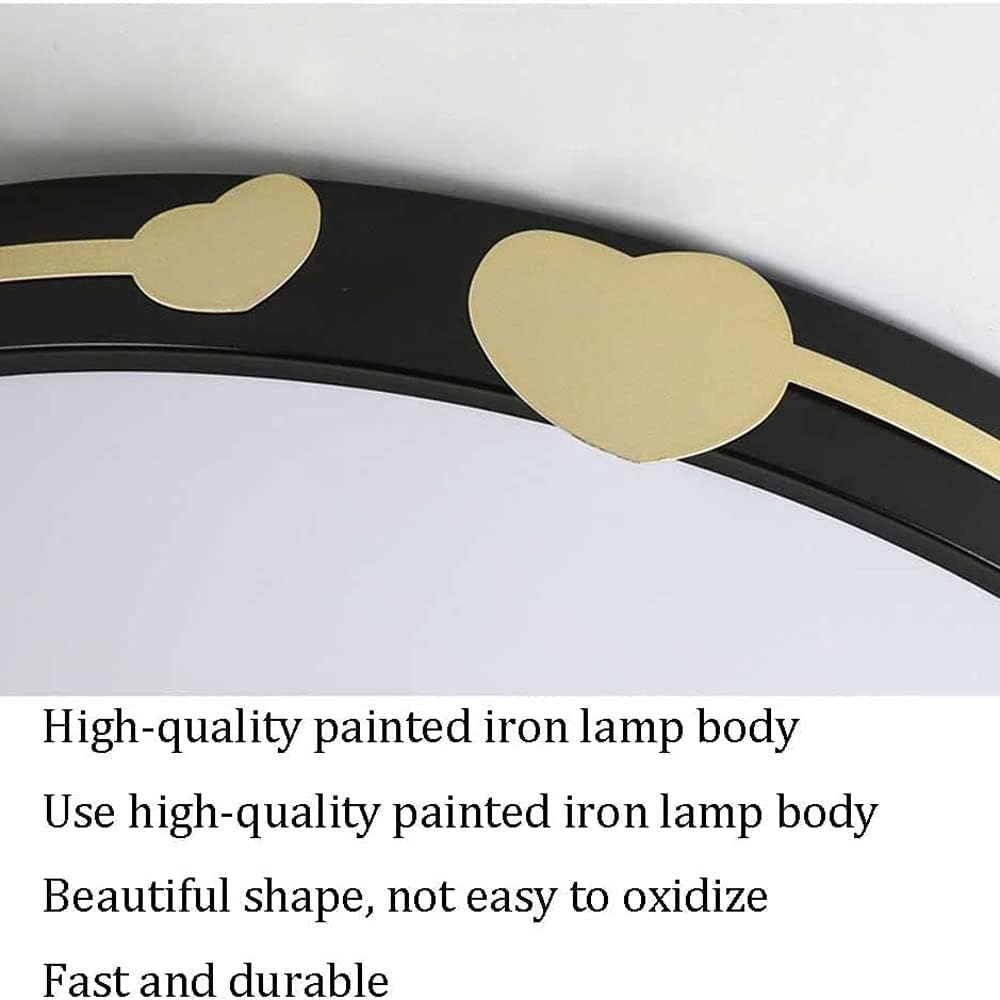 Japanese Style Wrought Iron Ceiling Lamp 3-Color Dimming Ceiling Light Black Flush Mount Ceiling Light Living Room Bedroom Corridor Decorative Lighting Fixtures