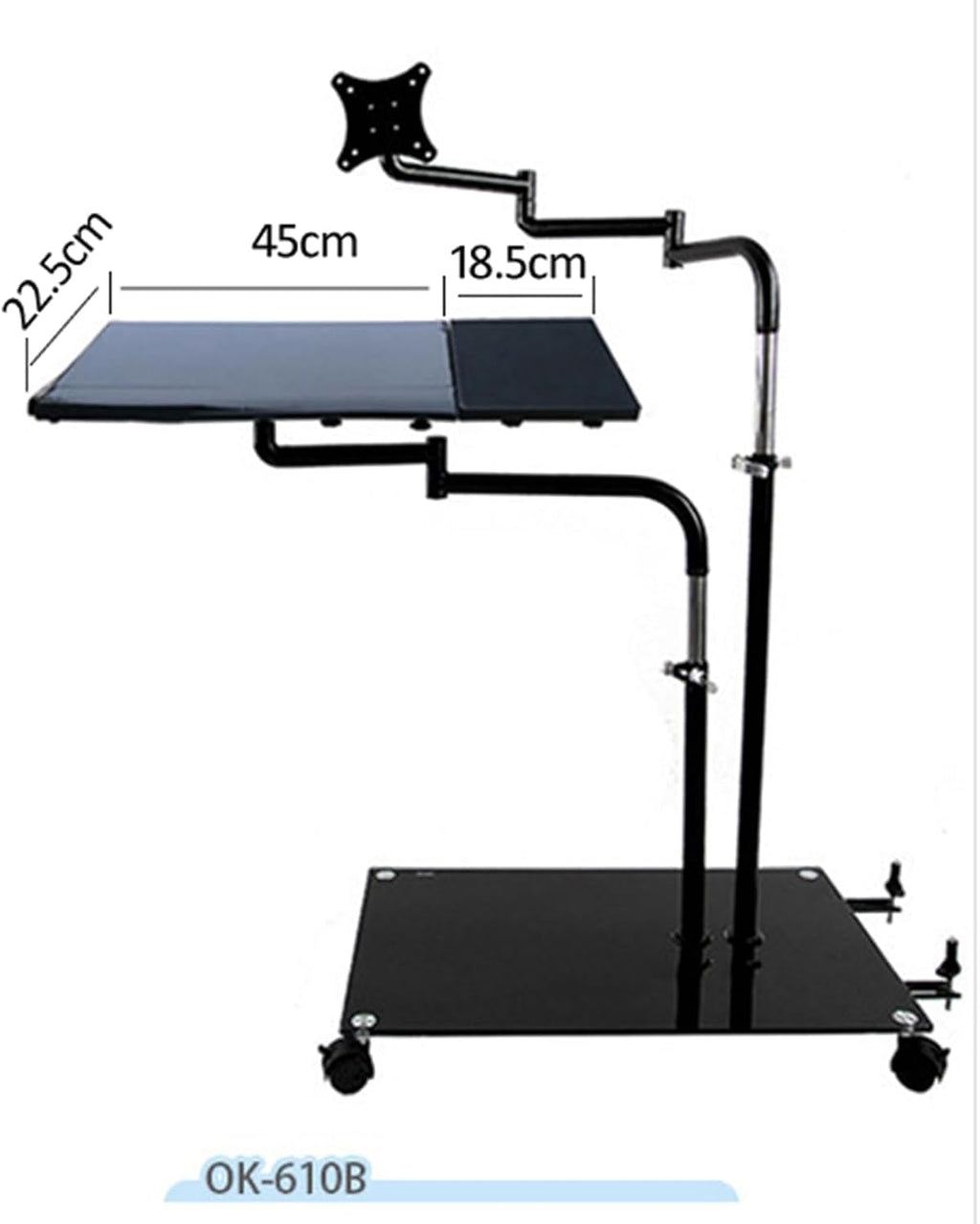 OK610 OK611 - Bedside Moving Laptop Stand Adjustable Sofa Computer Monitor Holder Mount +Keyboard Holder Rotating Laptop Table Lapdesks (OK611W)