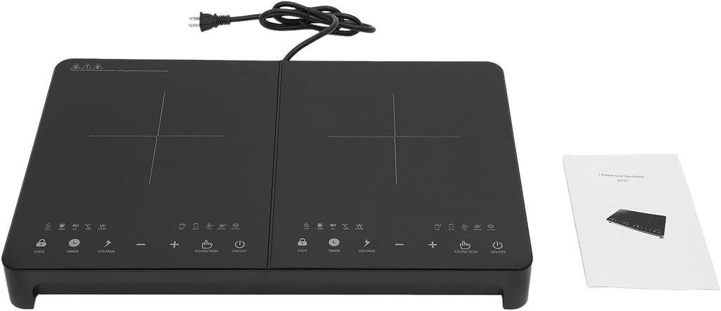 Double Induction Cooktop, 110V Electric Induction Cooktop with 2pcs 2000W Burners, LED Sensor Touch Energy-Saving Stove Top with Child Safety Lock & Timer