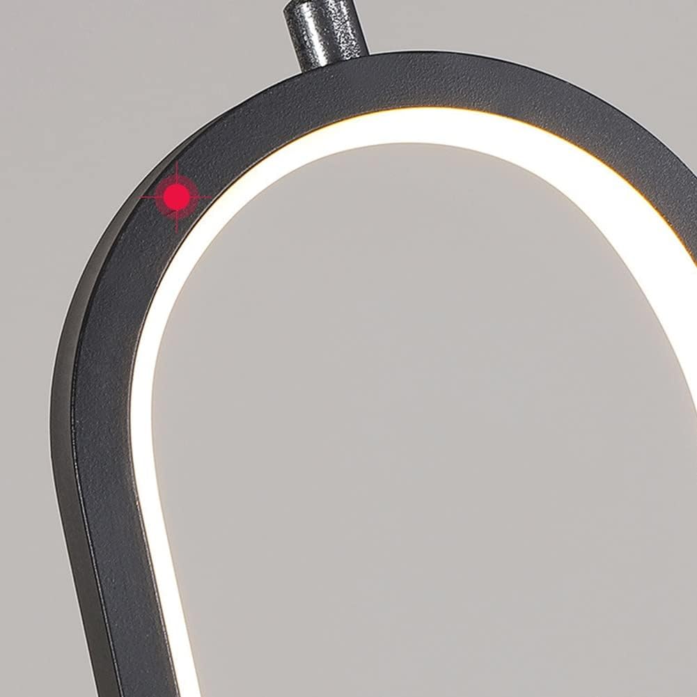 KISAD Chandelier Light Oval Metal LED Pendant Light Modern Wrought Iron Hanging Lamp Nordic Adjustable Ceiling Lighting Fixture Hanging Ceiling Lamp(Black,Warm Light)