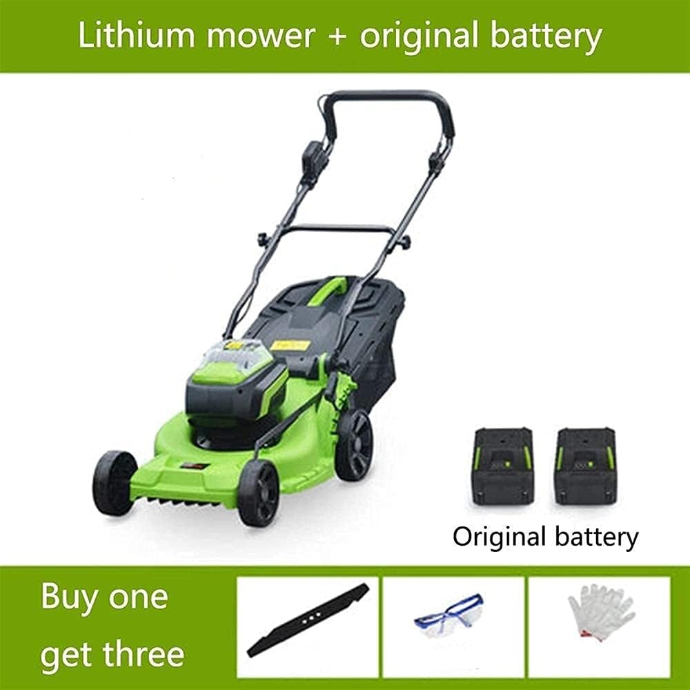 Lawn Mower - 37 cm Cutting Width 40 Litre Grass Box Close Edge Cutting Rear Roller Central Height Adjust -Weeder+Original Battery