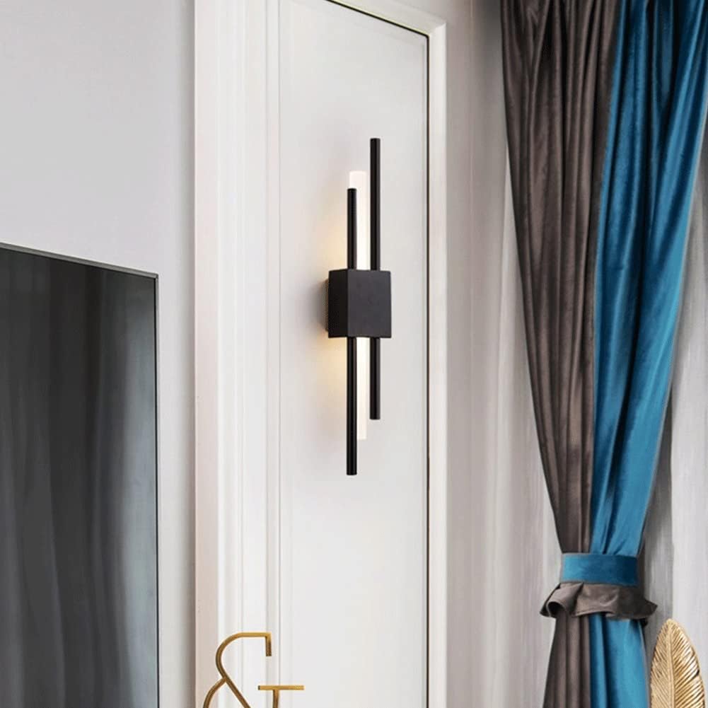 Wall Sconces Nordic Wrought Iron Wall Sconce Modern Minimalist Art Wall Light Wall Mounted Lighting Fixture for Bedroom Bathroom Villa Balcony Decoration Wall Sconce Lighting ( Color : Trichromatic Di