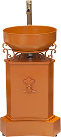 Free Standing Bathroom Vanity Unit, Industrial Style Wrought Iron Sink Bathroom Cabinet with Faucet and Drain 16.9 x 33.4 in,Orange