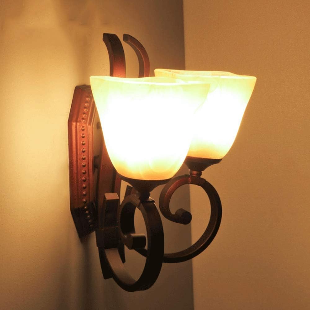 Wall lamp, Creative Gooseneck Black Wall Light Retro Personality Wall Illumination Fixtures Country Wrought Iron Wall Sconce Hotel Aisle Bar Lobby Home Decoration Wall Lant(Double Head)