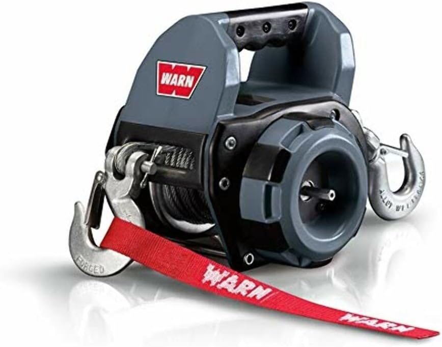 WARN Drill Winch 750 lb Capacity Portable Drilling Winch with 30 ft Steel Rope, Fairlead, Hook – Corded Electric Drill Powered Pulling Winch for Trucks, ATVs, UTVs, Trailers, & Off-Road Recovery
