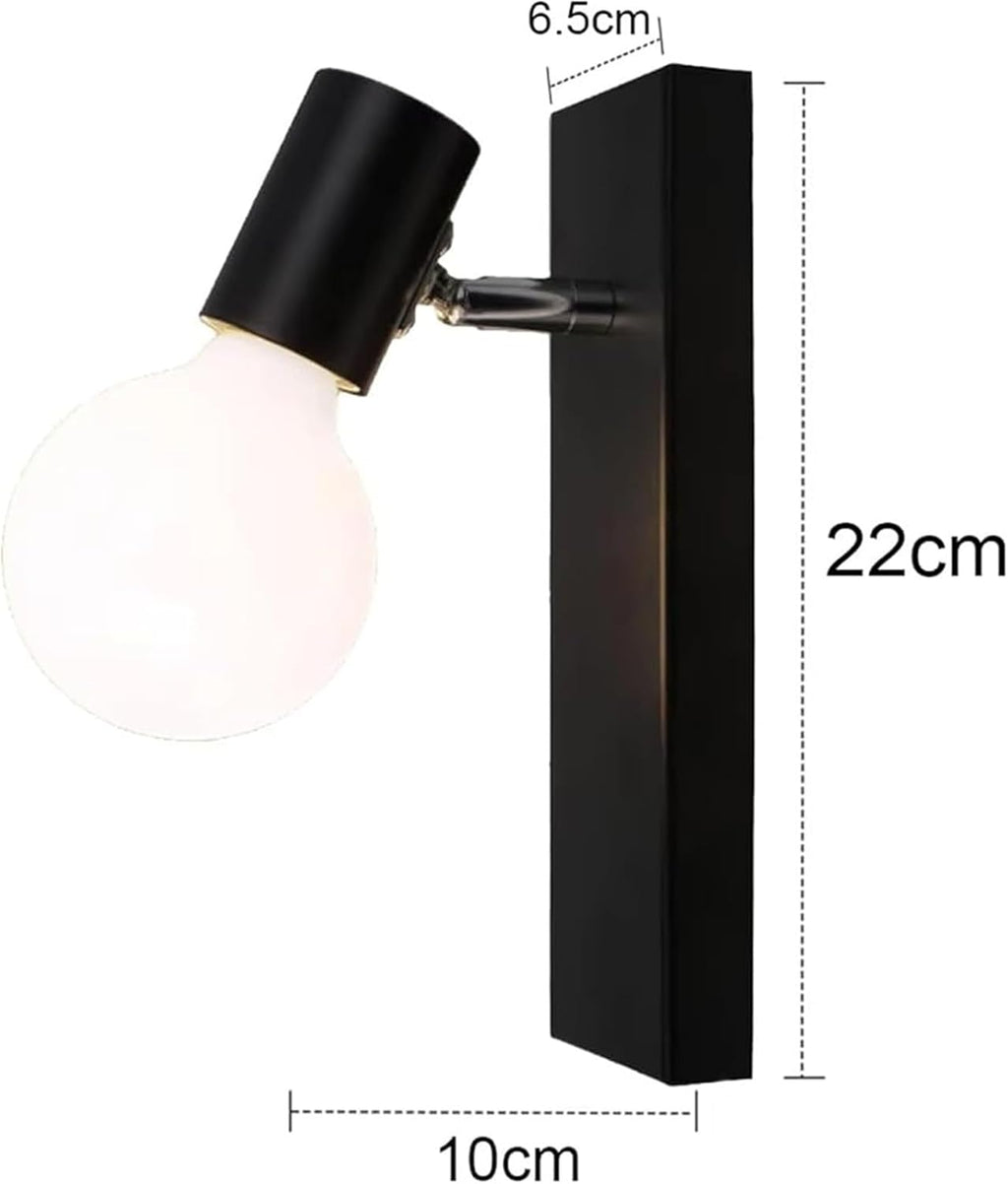 Wall Light Fixtures Nordic Wrought Iron Wall Lamps Retro Bedside Wall Sconces Vintage Indoor for Bedroom Living Room Home Decor Decorative Interior Lighting(Black)