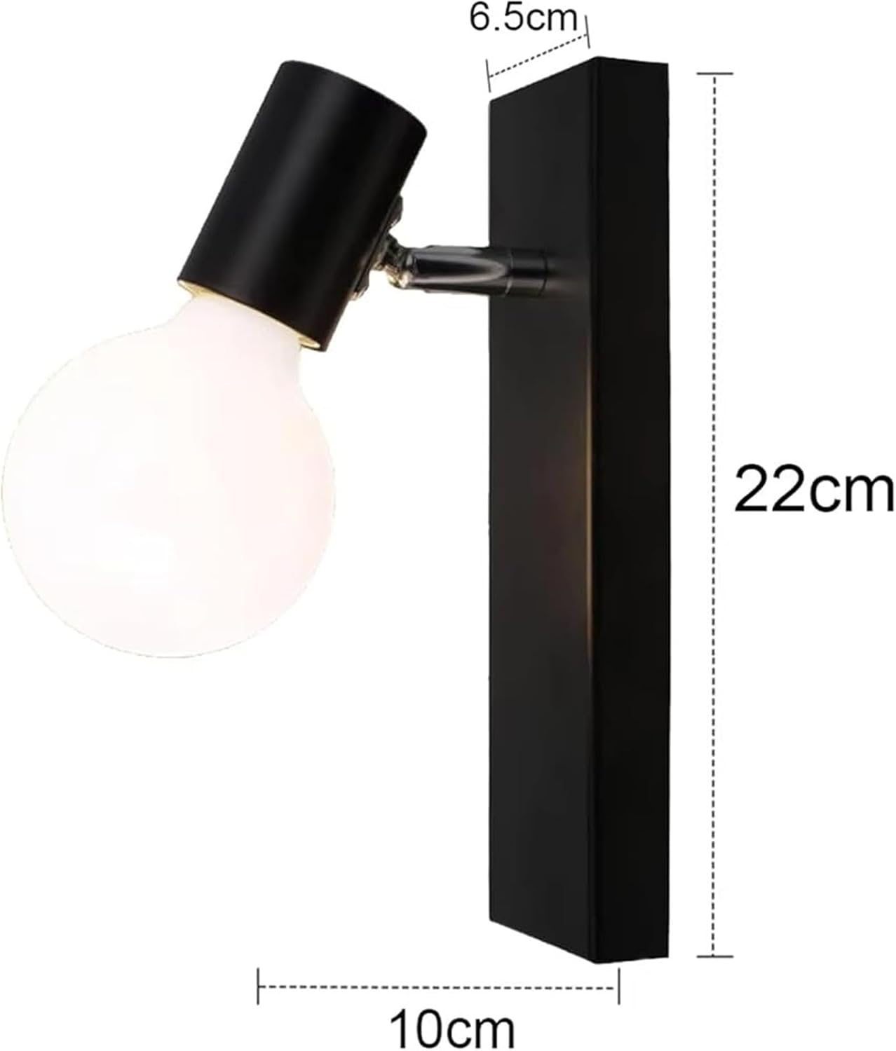 Wall Light Fixtures Nordic Wrought Iron Wall Lamps Retro Bedside Wall Sconces Vintage Indoor for Bedroom Living Room Home Decor Decorative Interior Lighting(Black)