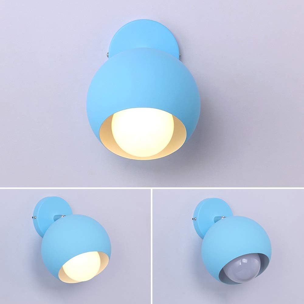 Wall lamp, Clothing Store Coffee Shop 180 Degree Adjustment Wrought Iron Wall Light Fixtures Bedroom Study Girl Room Wall Sconces E27 Screw Aisle Corridor Decorative Lighting Wall Lamp(Blue)