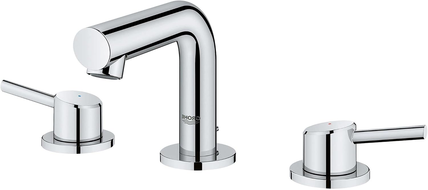 GROHE 205722431 Concetto 8' Widespread 2-Handle S-Size Bathroom Faucet, 1.2 GPM, Matte Black