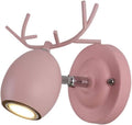 Wall Light Wrought Iron Wall Lamp Nordic Creative Antlers Light Bedroom Sconce for Living Room Bedside Dining Fixtures Decor(Pink)