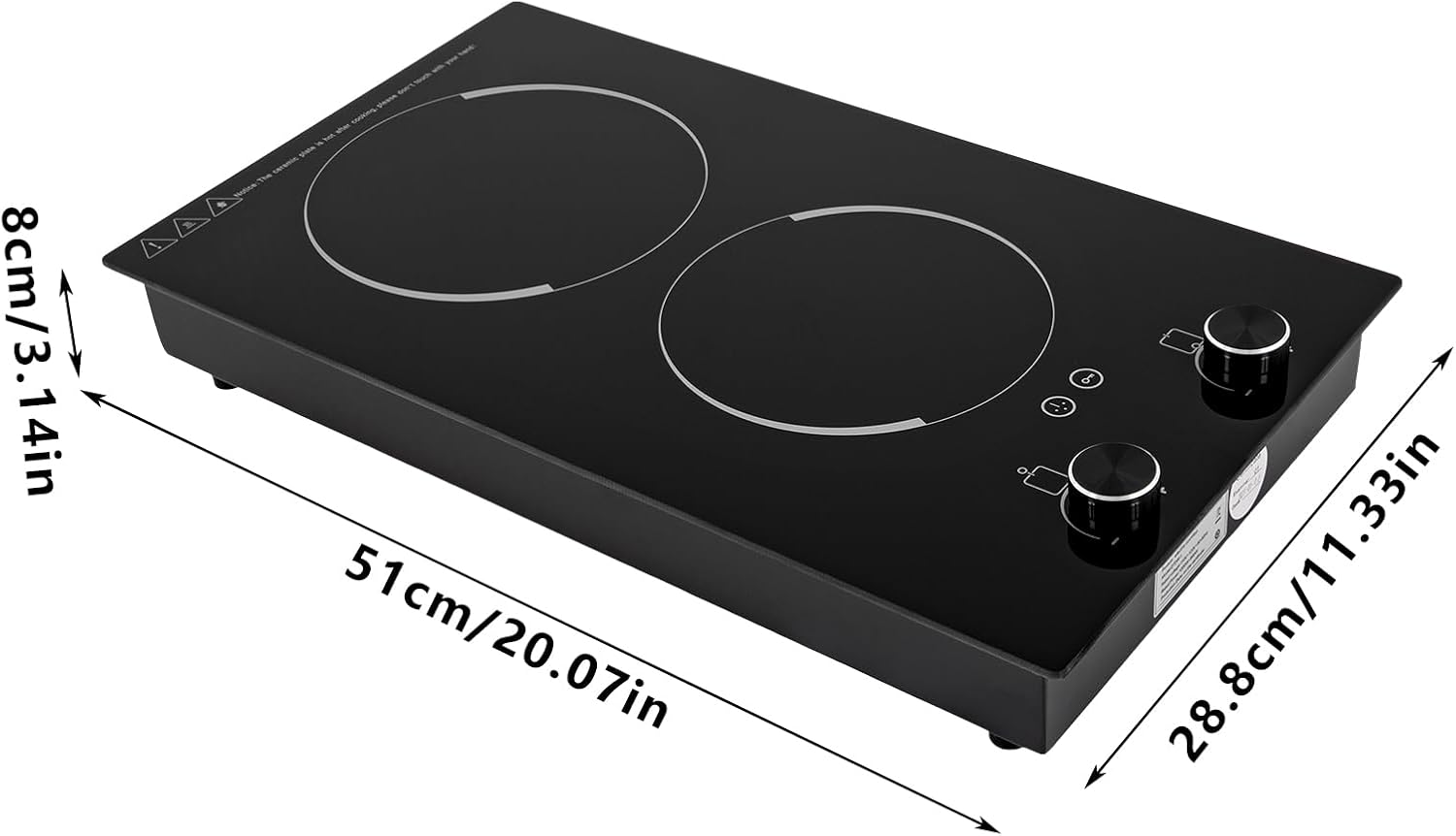 2-Burner Electric Induction Cooktop,110V 2100W LED display screen Electric Countertop Built-in Electric Stove,Sensor Touch Control Double Induction Cooktop,with Child Safety Lock 9 Heating Level