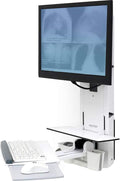 Ergotron StyleView Sit-Stand Vertical Lift Patient Room for 24' LCD Display/Keyboard/Mouse/Bar Code Scanner - White