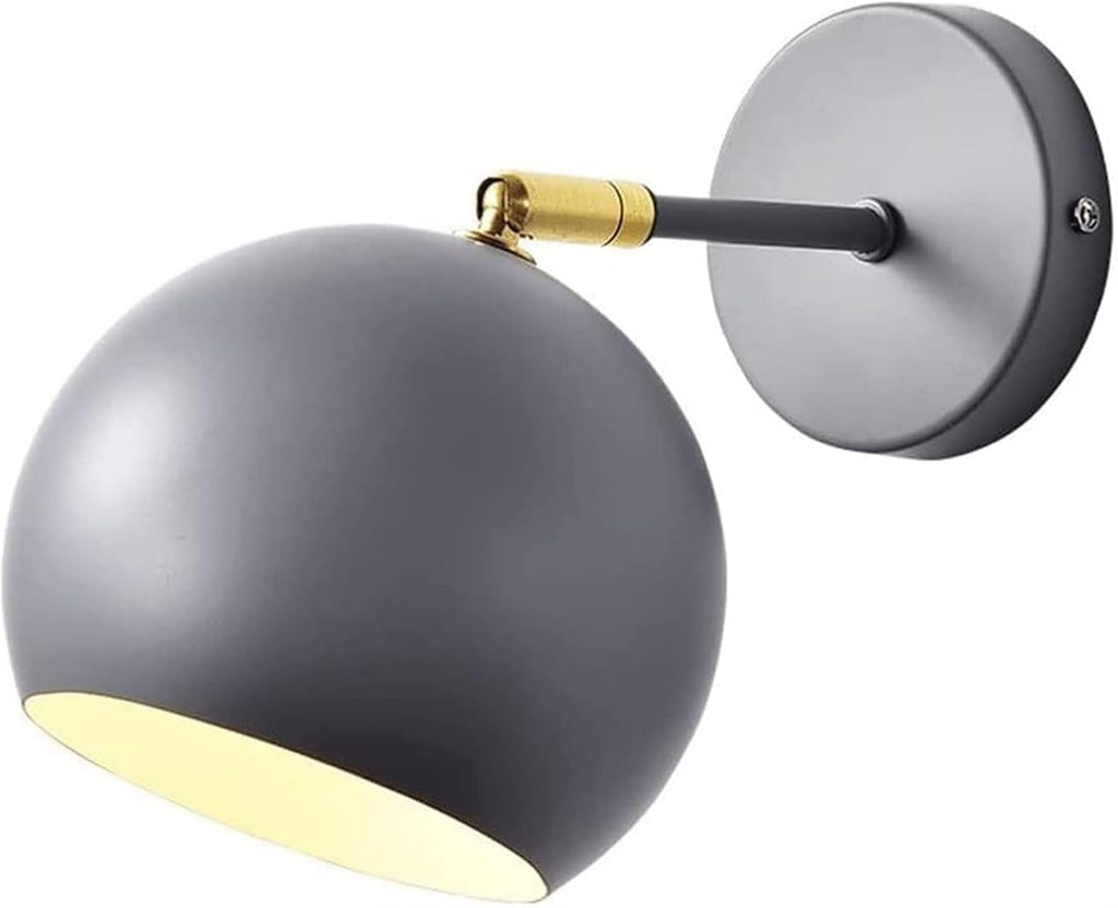 Wall Lamp Modern Black Reading Wall Light, Wall Lamp for Bedroom with Wrought Iron Lamp Shade, Indoor Globe Wall Sconce, Adjustable Hanging Bedside Wall Lamps, Lighting Fixture for Hallway Basement Fa