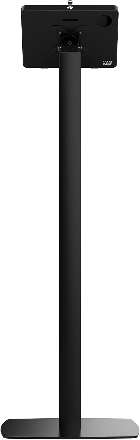 Thin Floor Stand - CTA Tall Standing 360 Degree Kiosk Display Tablet Holder - Charger Access & Lock for iPad mini A17 Pro & 1/2/3/4/5/6 - Samsung Tab A 8″