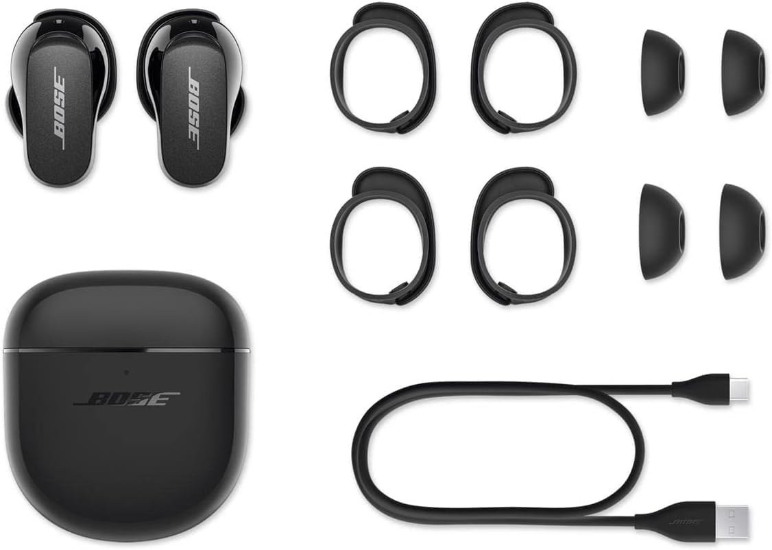 Bose QuietComfort Earbuds II, Wireless, Bluetooth, Proprietary Active Noise Cancelling Technology in-Ear Headphones with Personalized Noise Cancellation & Sound, Triple Black