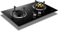 Desktop/built-in Tempered Glass Gas Stove,LPG/NG Gas Cooktop 2 Burners,Flameout Protection,Suitable aor Home and Commercial Use (Size : LPG)
