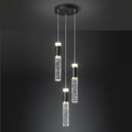3-Light Pendant Lights Kitchen Island, Dimmable LED Pendant Light Fixtures, Black Gold Pendant Light Modern with Bubble Crystal Pendant Light, Pendant Lighting for Kitchen Island Dining Room