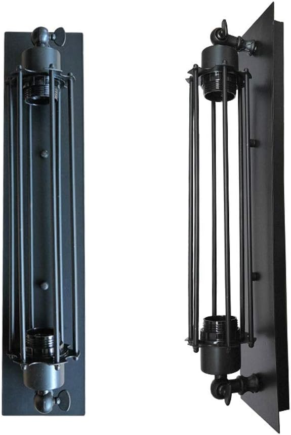 Modern Wall Mount Lamp, Industrial Loft Indoor Wall Sconce Lighting Retro Industrial Wind Wrought Iron Flute Wall Lamp Light Fixture E27 Wall Light Lantern fo(Black)