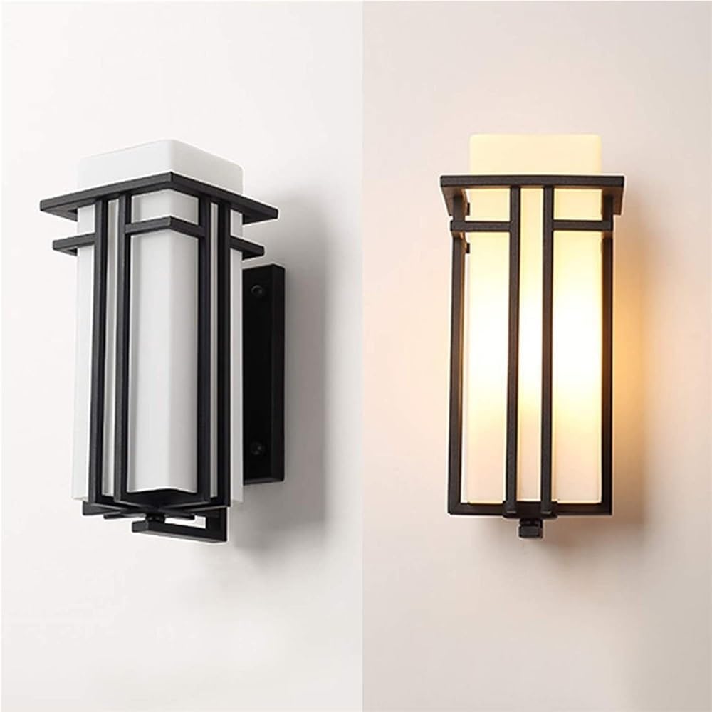 Retro Wall Sconce Waterproof Wall Lamp Metal and Glass Wall Light Fixture E27 Black Wrought Iron Decorative Lighting for Bedroom Aisle Corridor Indoor/Outdoor