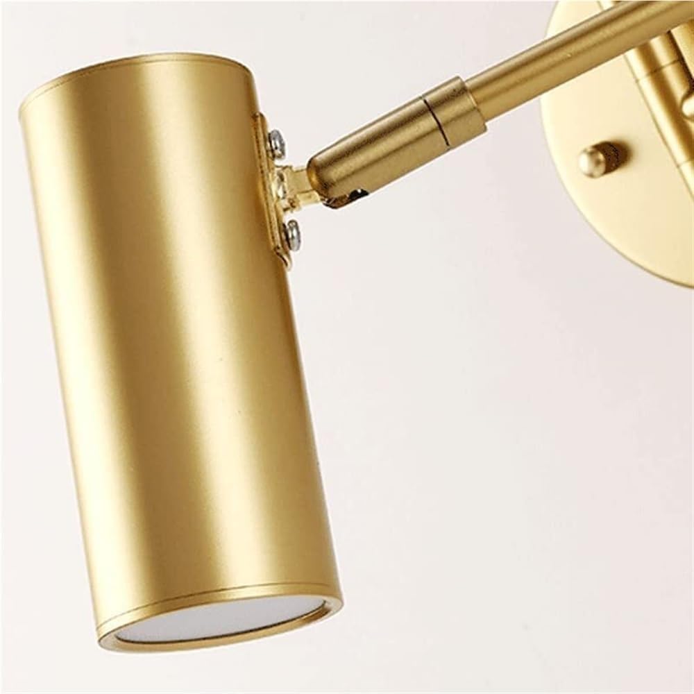 E27 Foldable Wall Sconce Golden Wrought Iron Wall Lamp Modern Wall Mount Light Fixture for Bedroom Bedside Study and Reading Nook(Gold)(Gold)
