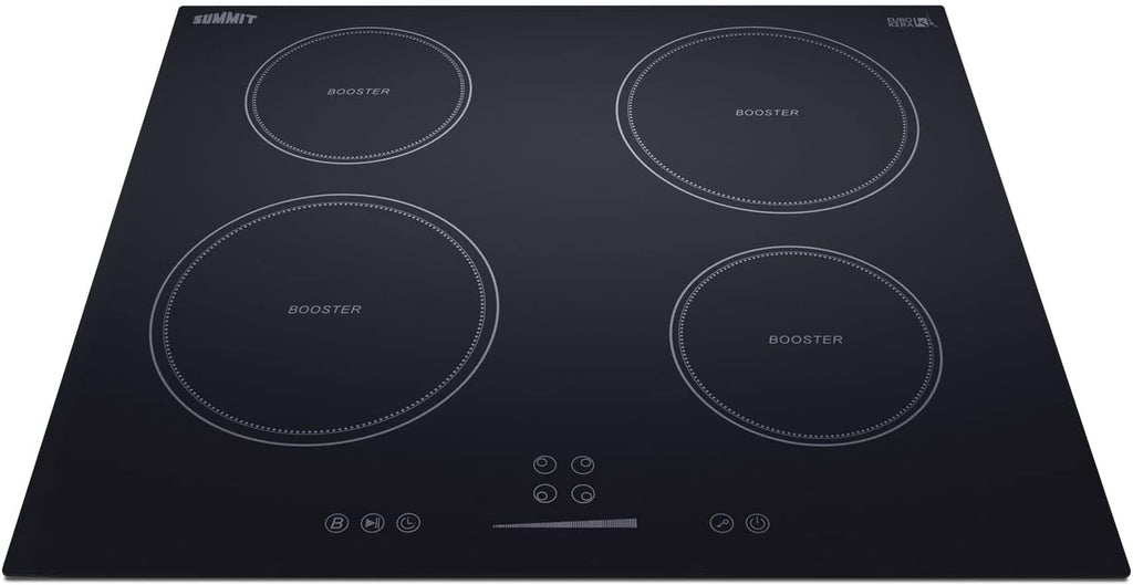 Summit 24' Induction Cooktop, 4 Cooking Zones, 208-240V Electric Cooktop, ADA Compliant Design, Black - SINC4B241B