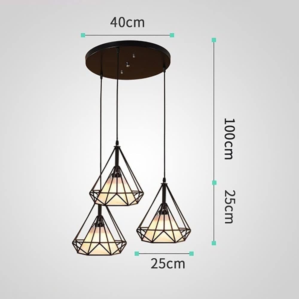 Modern American Industrial Pendant Light Black Finish Geometric Wrought Iron Hanging Lamps Simple Suspension Lights,Chandelier LED Ceiling Light